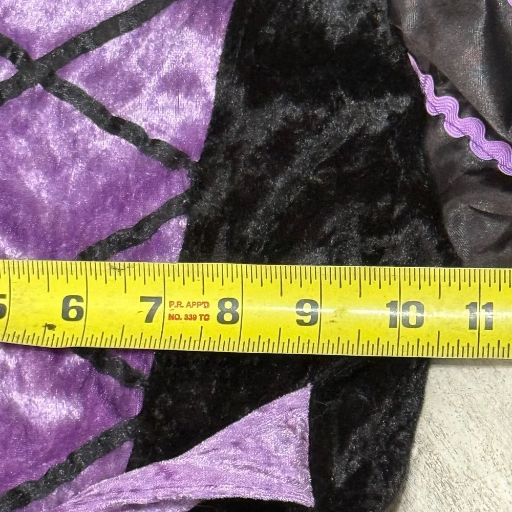 Kids Witch Costume‎ Dress Hat Spider Web Purple Black Halloween Magical  Dress